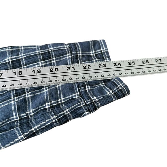 Duluth Trading Flannel Shirt Men Large Blue Plaid Long Sleeve Button Down Cotton - Picture 8 of 9